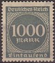 Germany 1922 Numbers 1000 Mark Grey Scott 234